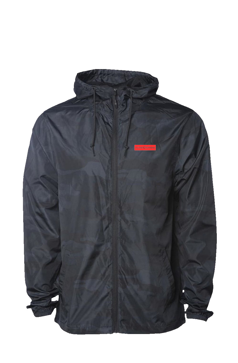 Black Camo Water Resistant Windbreaker